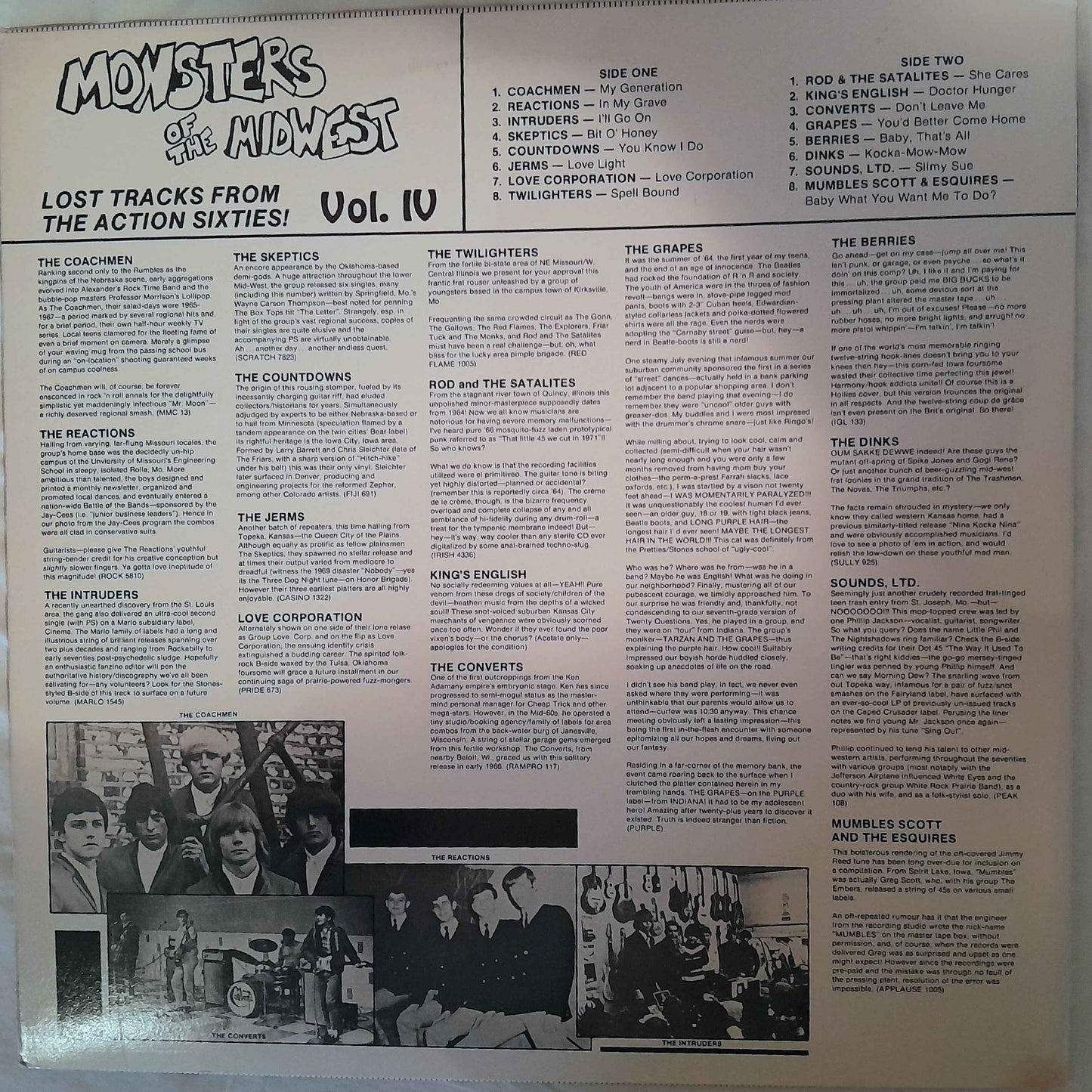 Monsters Of The Midwest Vol. IV - USED LP - Garage Rock - NM-/NM