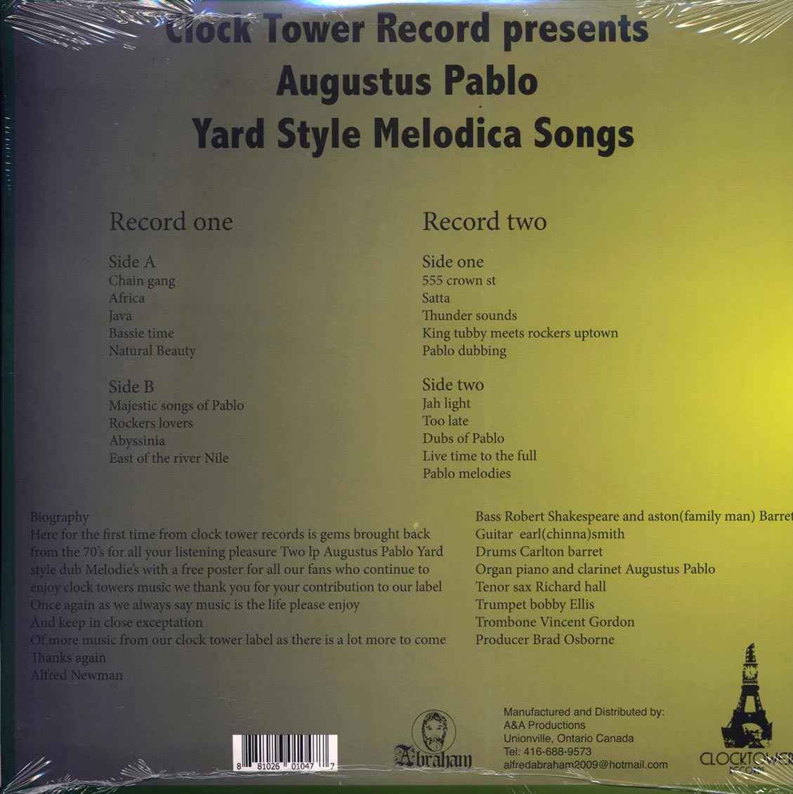Augustus Pablo – Yard Style Melodica Songs - 2LP plus poster NEW sealed vinyl LP