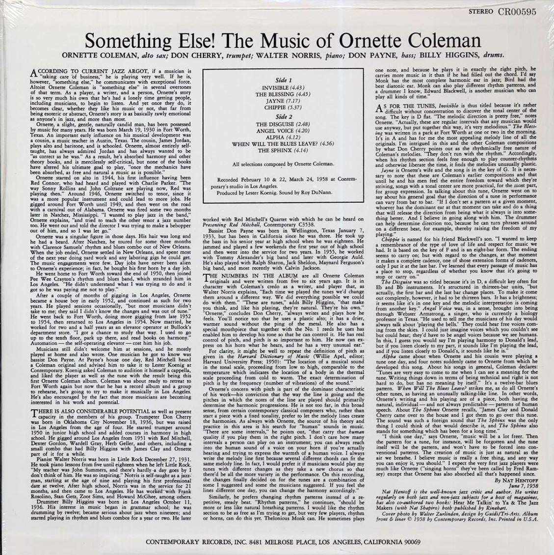Ornette Coleman - Something Else!!! The Music Of Ornette Coleman - 180gm remaster