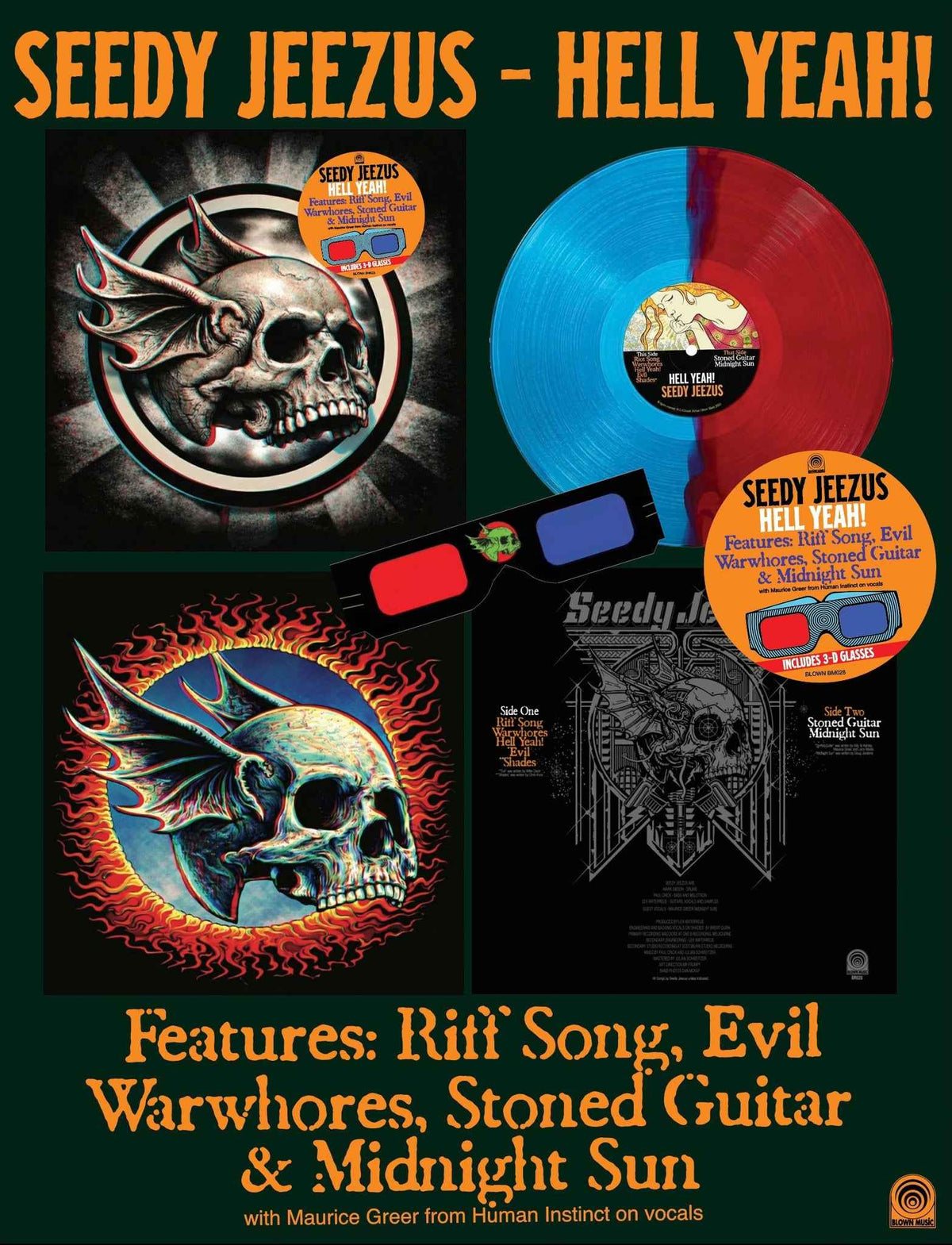 SEEDY JEEZUS - HELL YEAH! - NEW LP - ltd. ed. 3D artwork!