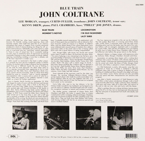 John Coltrane - Blue Train - new LP sealed - 180gm HQ virgin vinyl