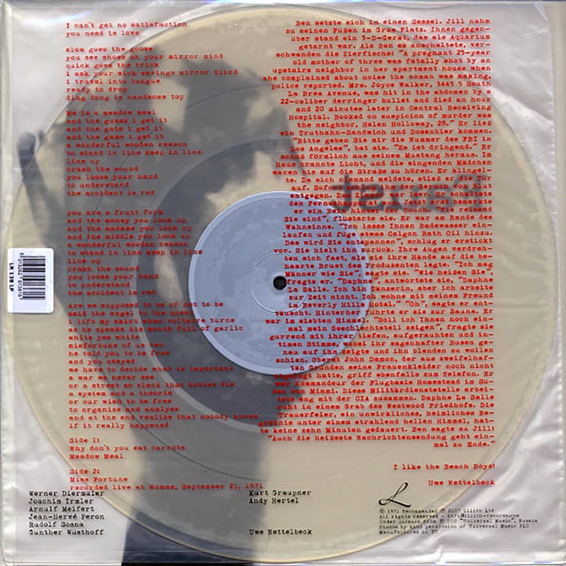 Faust - self titled - new LP 180gm clear vinyl