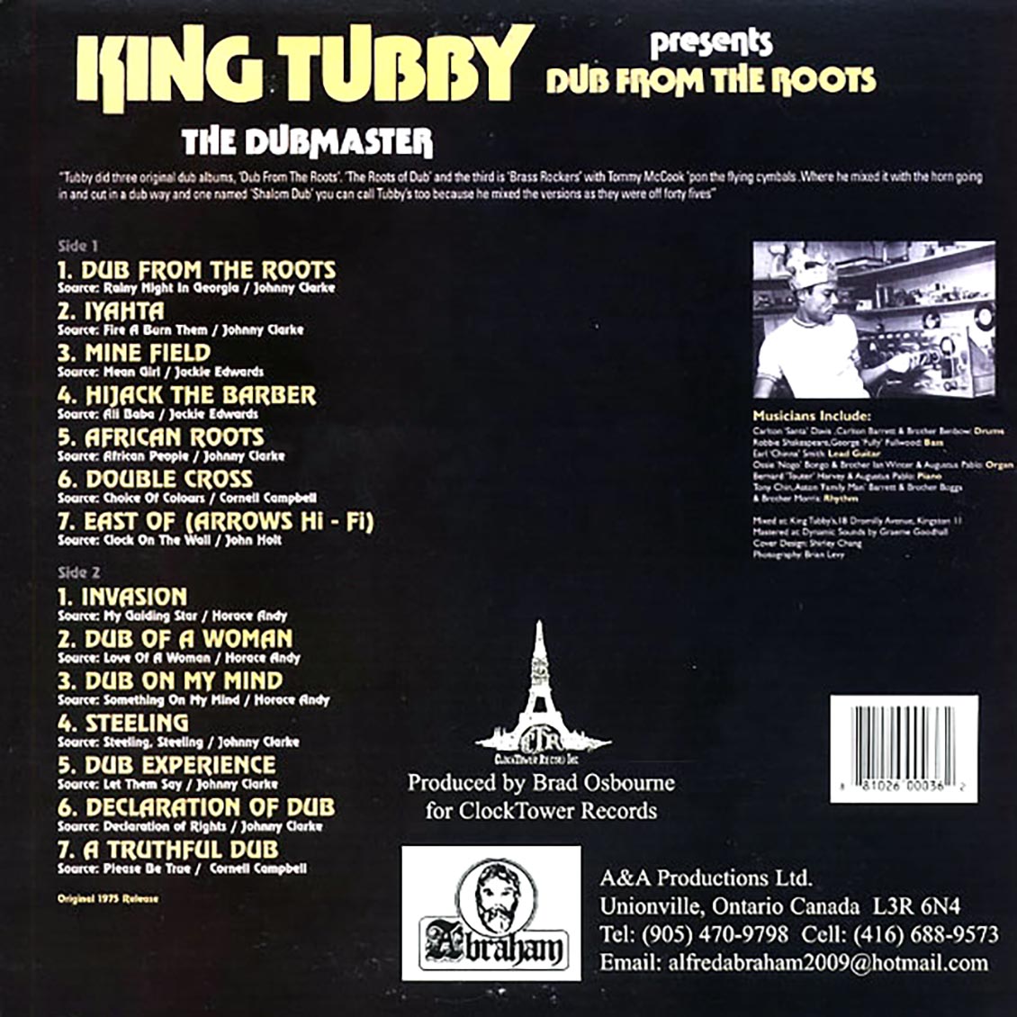 King Tubby - Dub From The Roots (The Dubmaster Presents) - new LP sealed