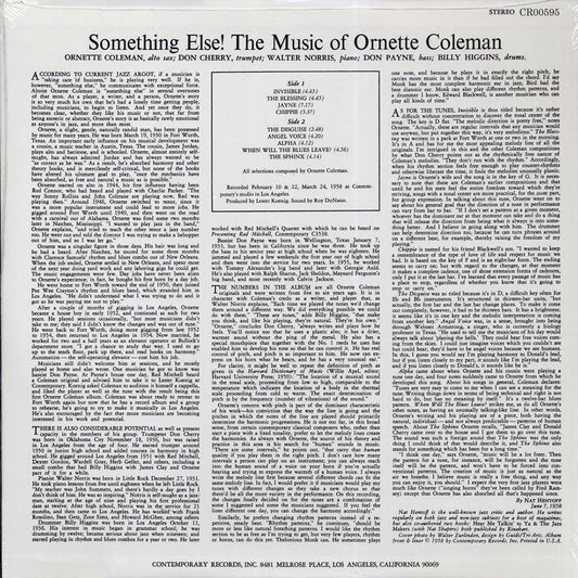 Ornette Coleman - Something Else!!! The Music Of Ornette Coleman - 180gm remaster