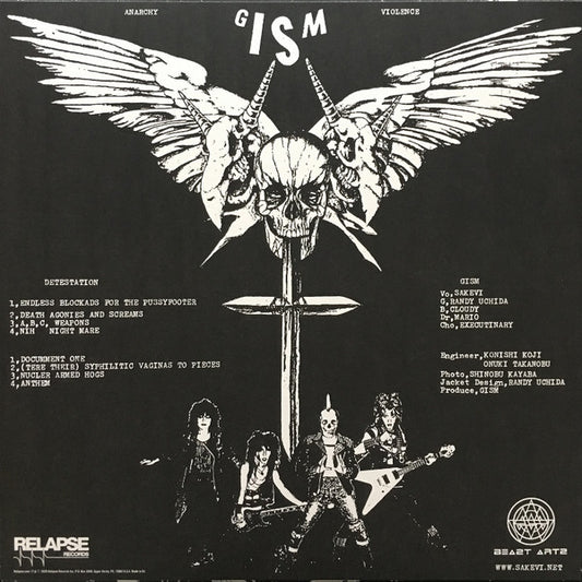 G.I.S.M. 	Detestation - new LP + poster - black vinyl reissue - Ltd Ed 3500