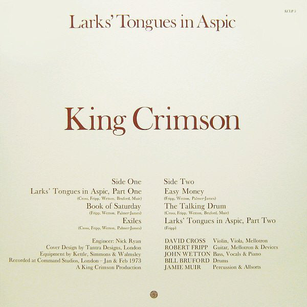 King Crimson – Larks' Tongues In Aspic - new 200gm LP sealed - reissue