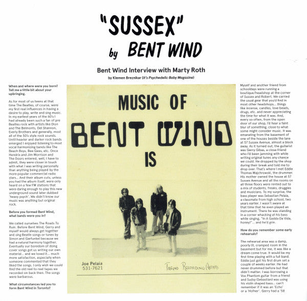 Bent Wind - Sussex - NEW LP