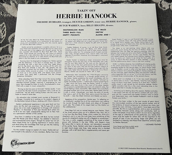 Herbie Hancock - Takin' Off - new sealed LP - clear vinyl - ltd. ed. of 500