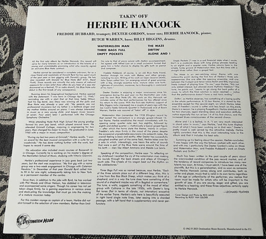 Herbie Hancock - Takin' Off - new sealed LP - clear vinyl - ltd. ed. of 500